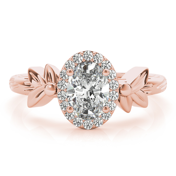 The Cecilia Halo Engagement Ring, set view
