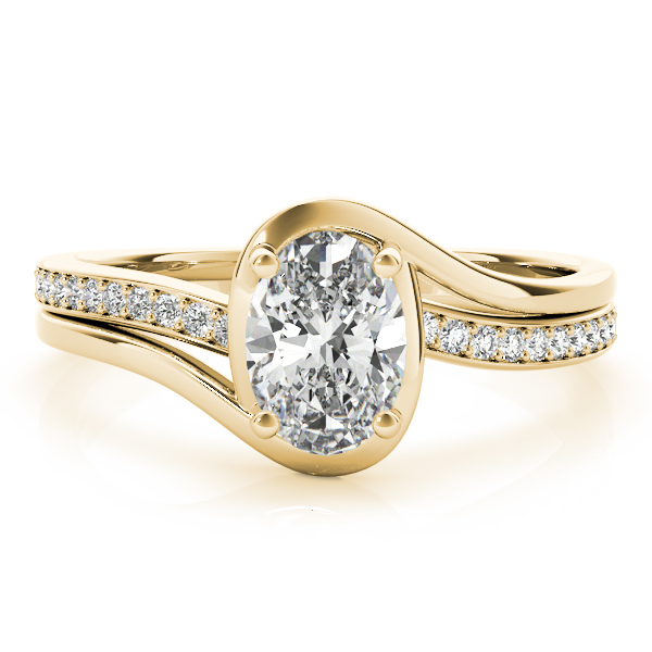 The Luna Bypass Engagement Ring, set view