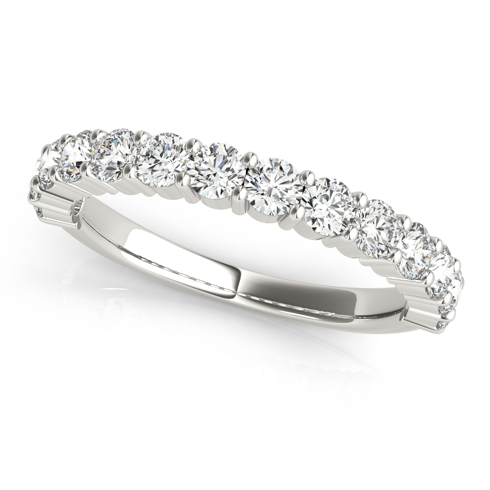 Single Row Prong Set Wedding Ring