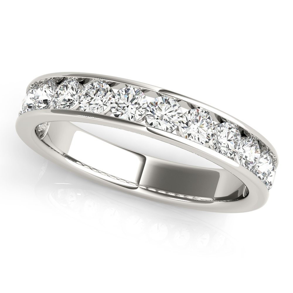 Single Row Channel Set Wedding Ring