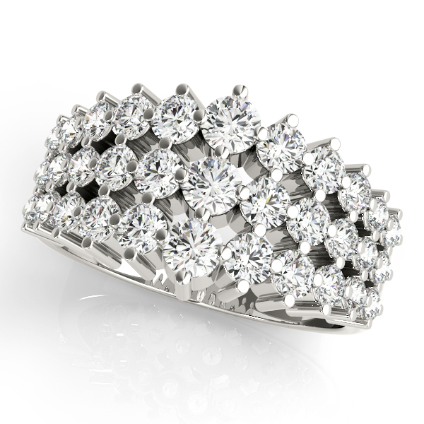 Multirow Prong Set Fashion Ring