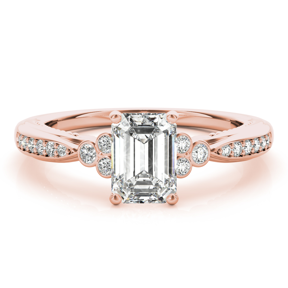 The Lily Cluster Engagement Ring, set view