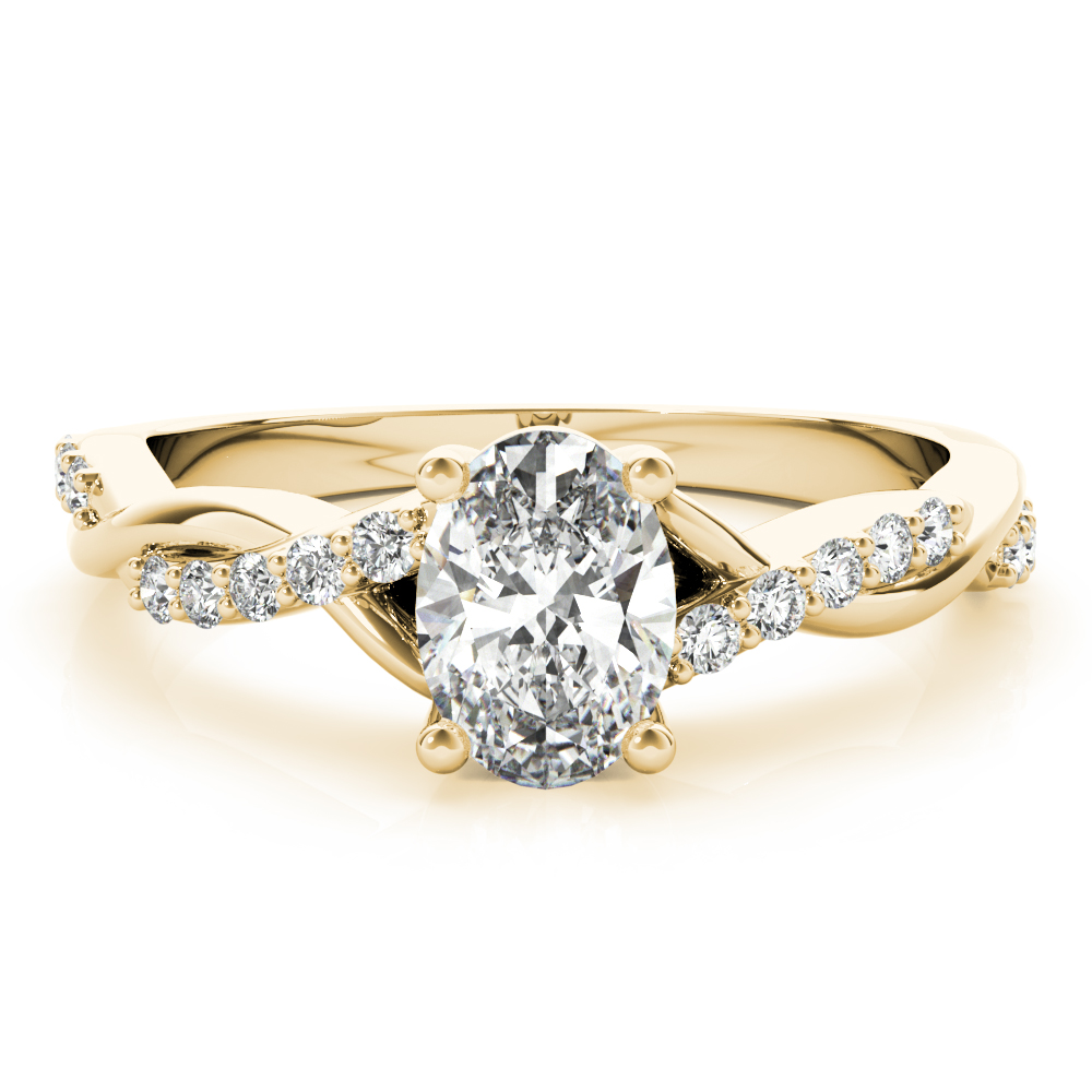 The Maya Twist Engagement Ring, set view