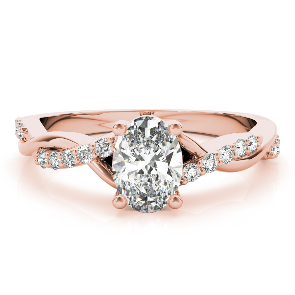 The Maya Twist Engagement Ring, set view