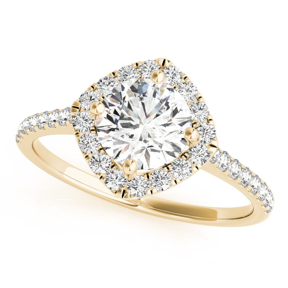 The Dorothea Halo Engagement Ring, front view