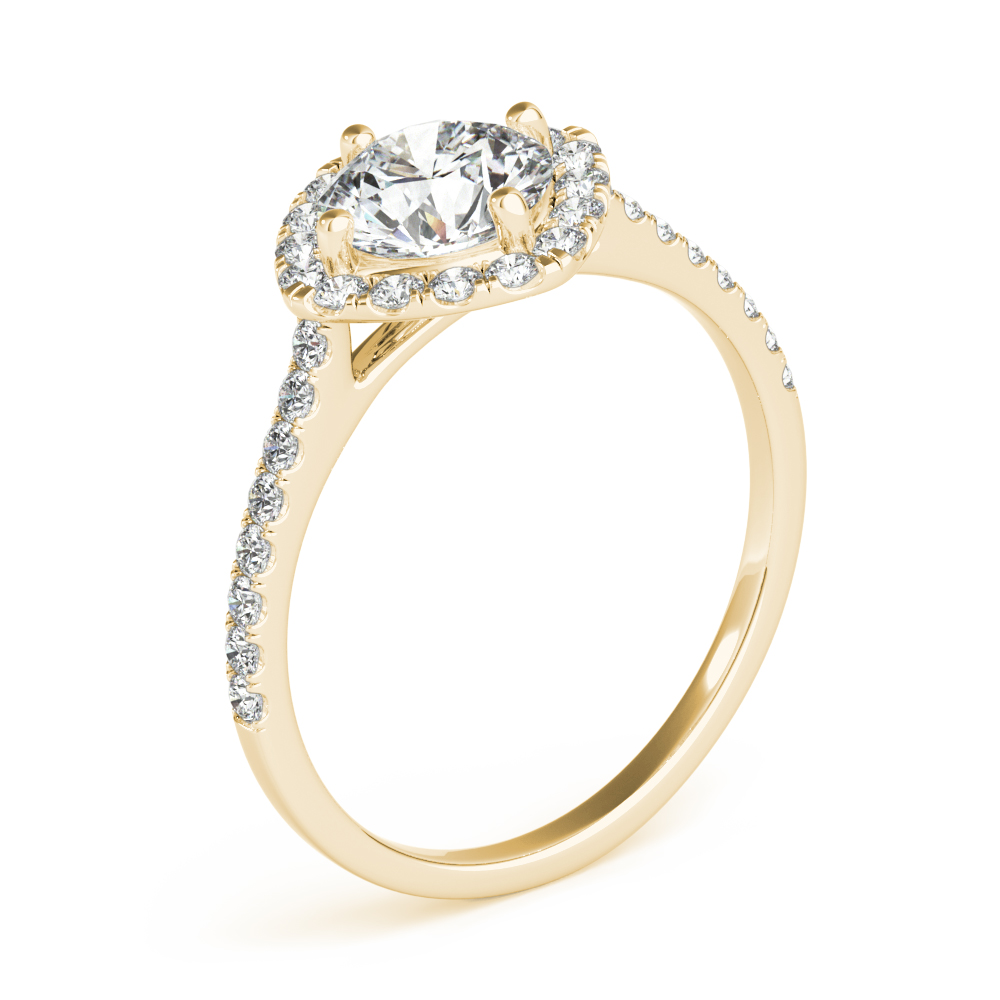 The Dorothea Halo Engagement Ring, angled view