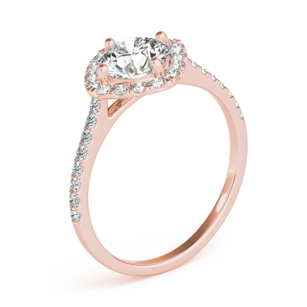 The Dorothea Halo Engagement Ring, angled view