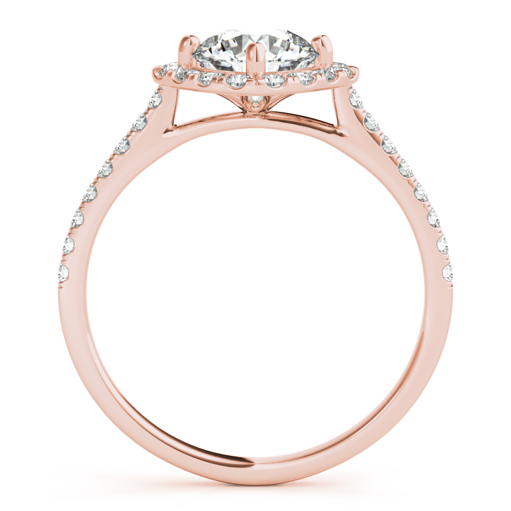 The Dorothea Halo Engagement Ring, side view