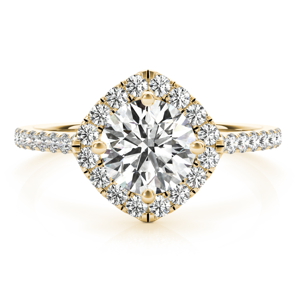The Dorothea Halo Engagement Ring, upright view