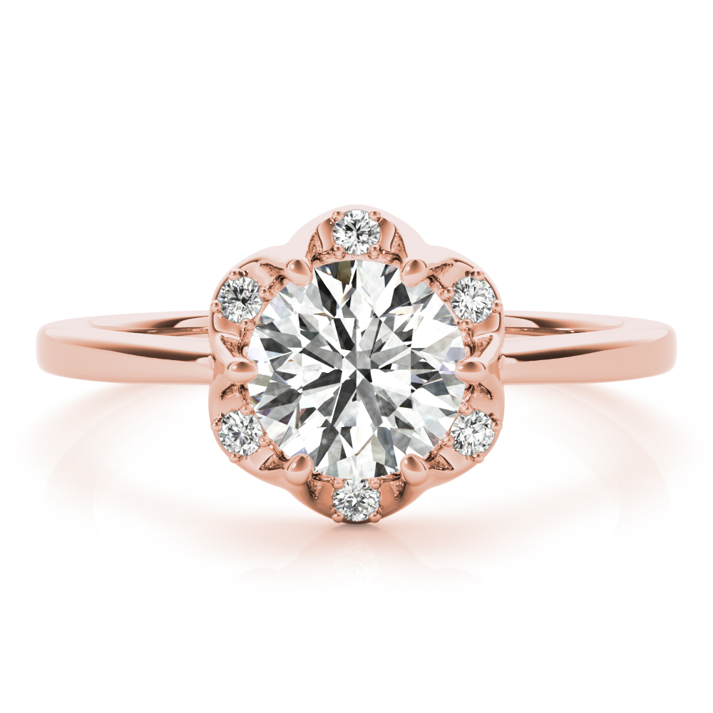 The Pippa Halo Engagement Ring, set view