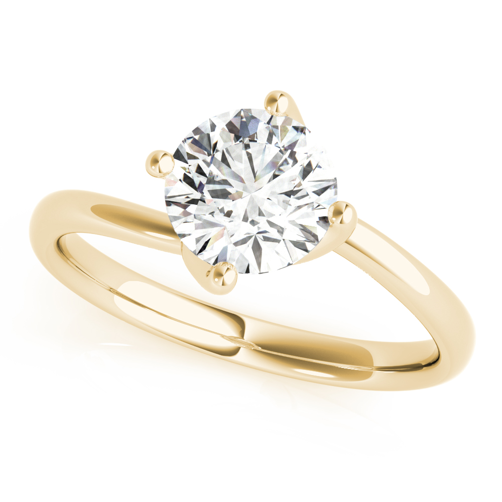 Bypass Solitaire Round Engagement Ring