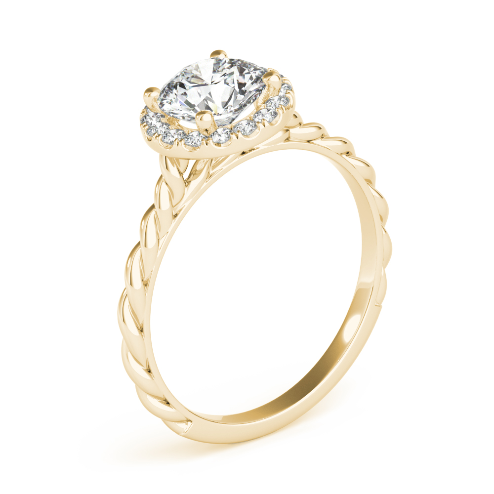 The Cora Halo Engagement Ring II, angled view
