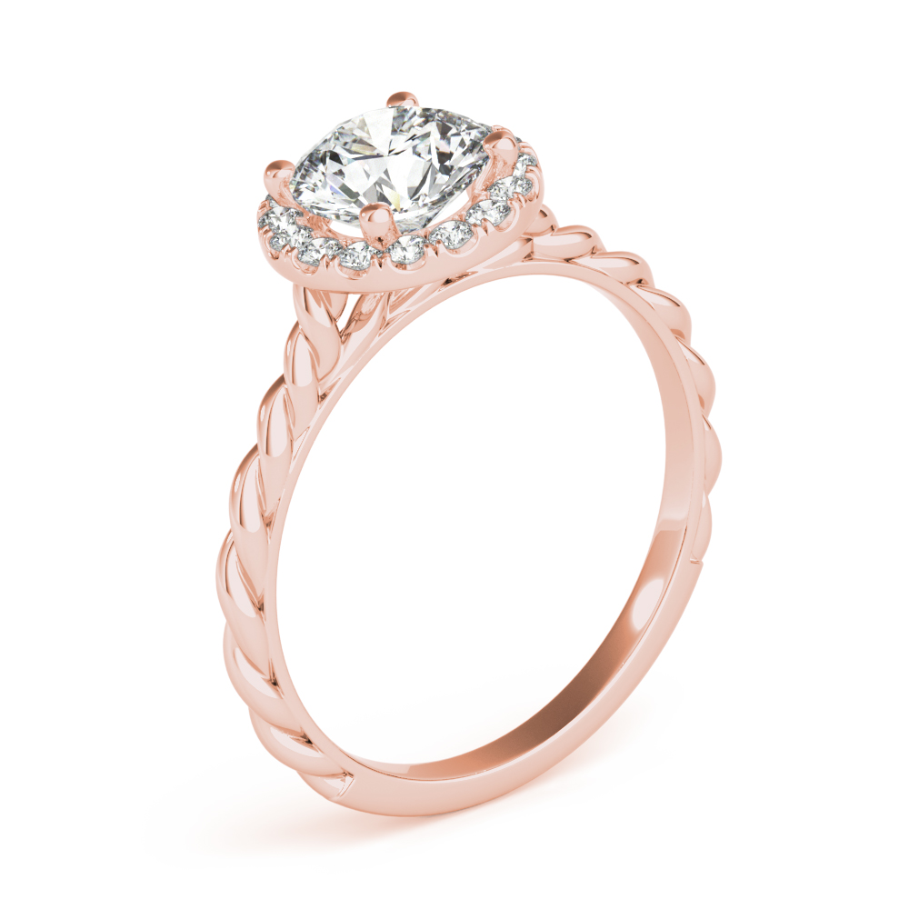 The Cora Halo Engagement Ring II, angled view