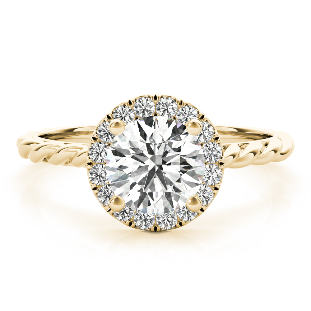 The Cora Halo Engagement Ring II, set view
