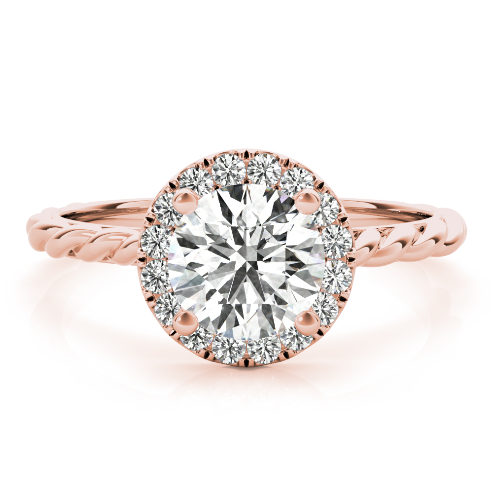 The Cora Halo Engagement Ring II, set view
