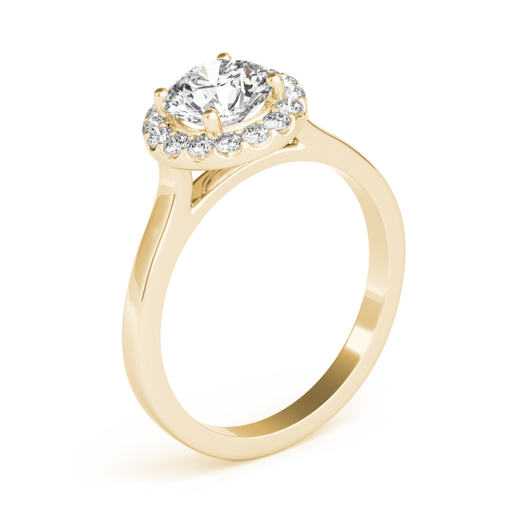 The Marlowe Halo Engagement Ring, angled view