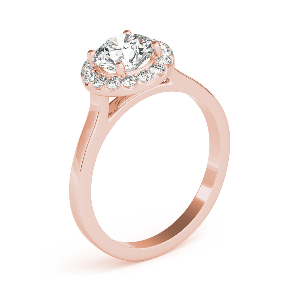 The Marlowe Halo Engagement Ring, angled view