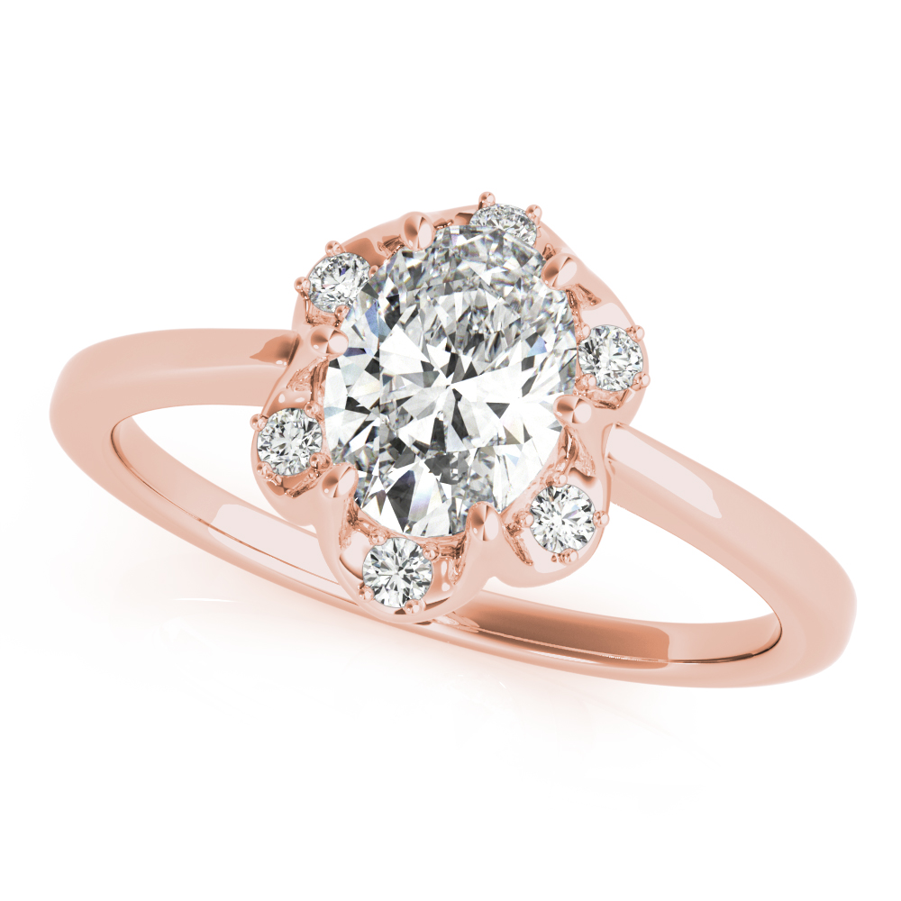 The Michaela Halo Engagement Ring, front view