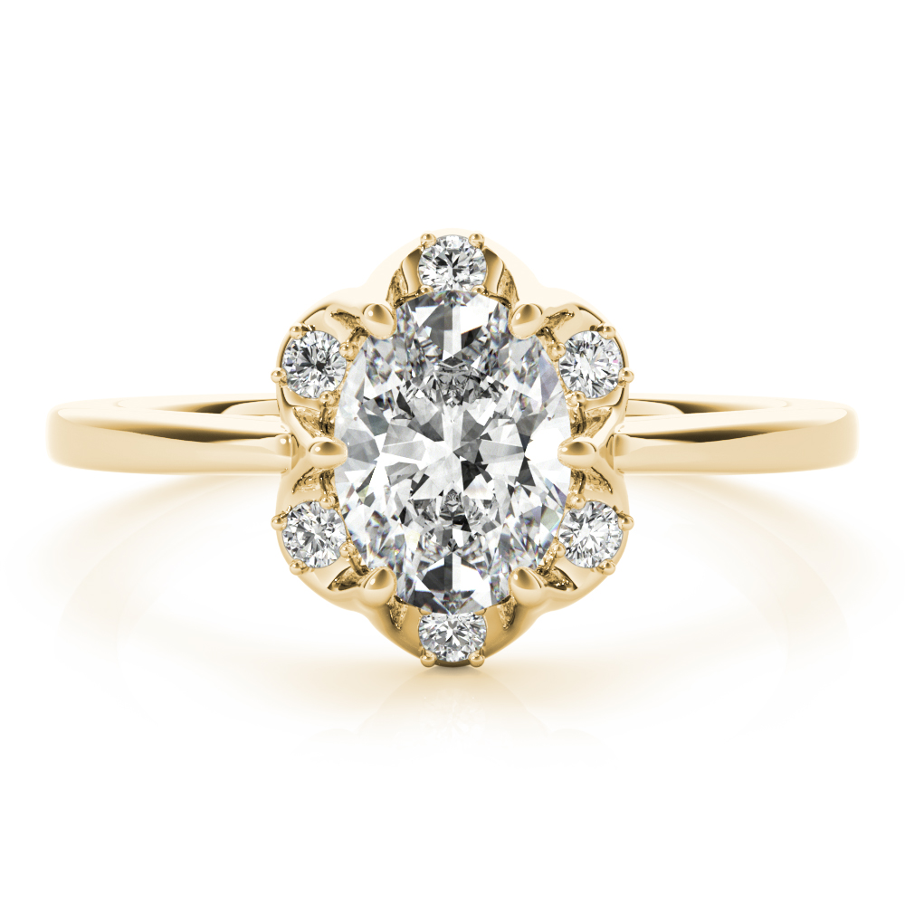 The Michaela Halo Engagement Ring, set view