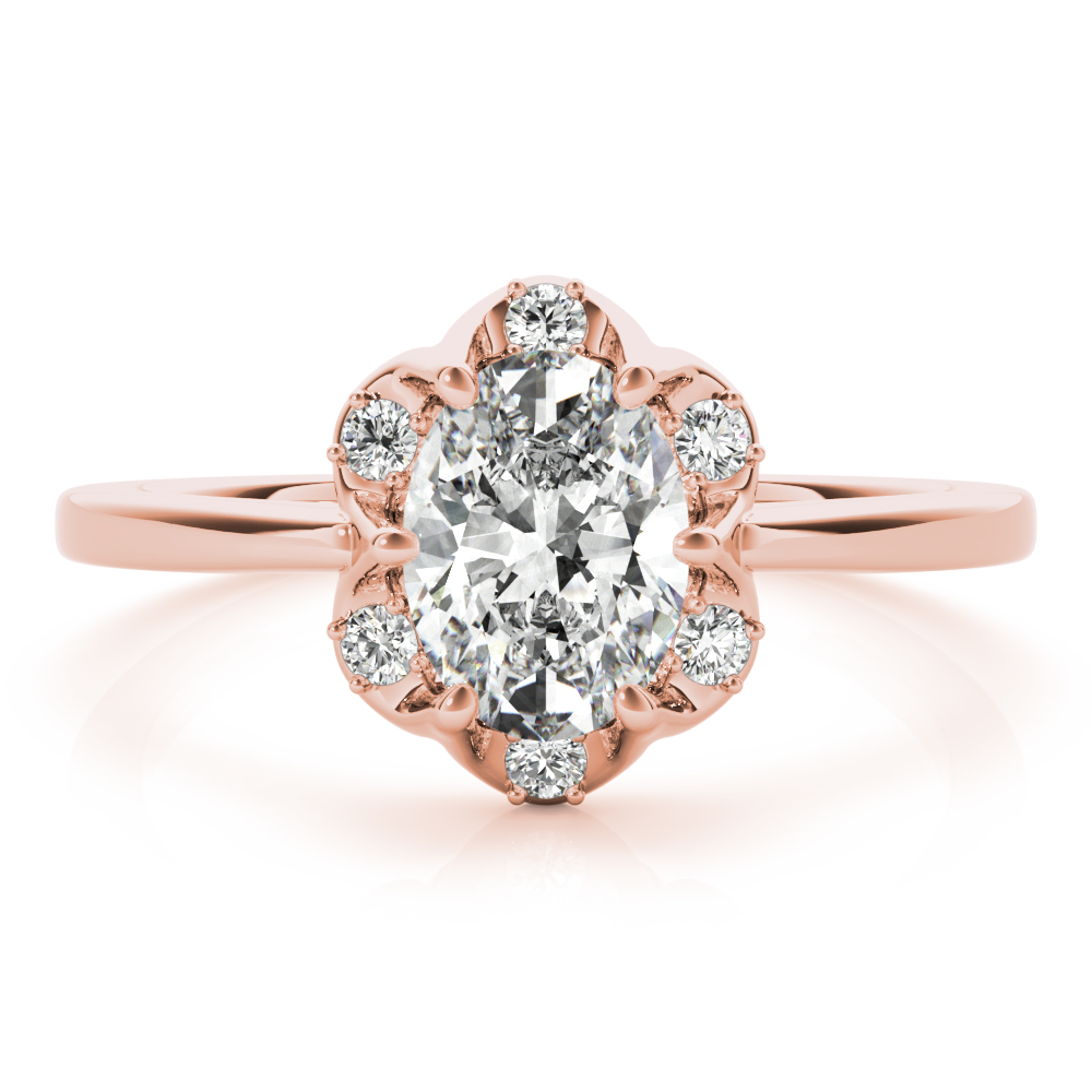 The Michaela Halo Engagement Ring, set view