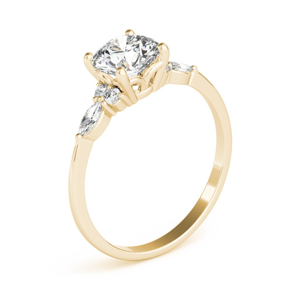 The Rowan Cluster Engagement Ring, angled view