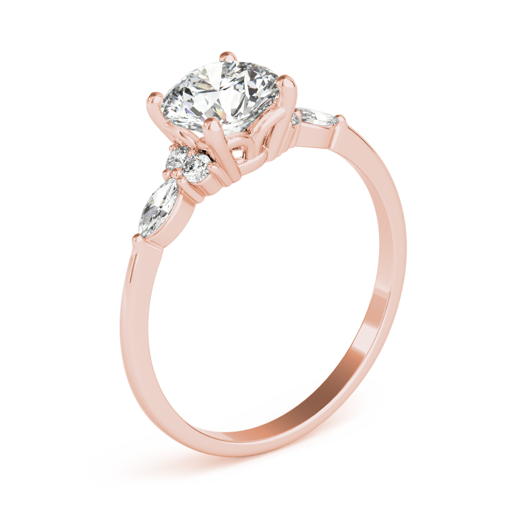 The Rowan Cluster Engagement Ring, angled view