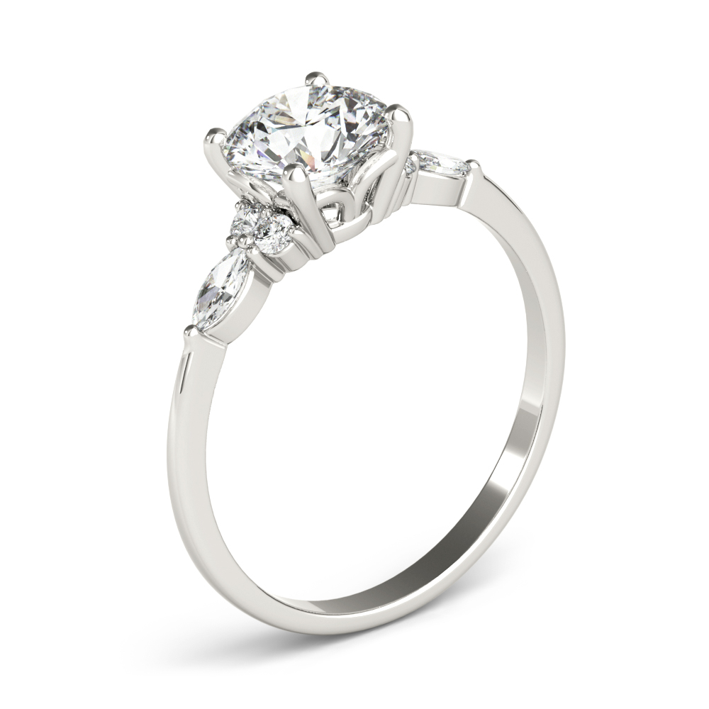 The Rowan Cluster Engagement Ring, angled view