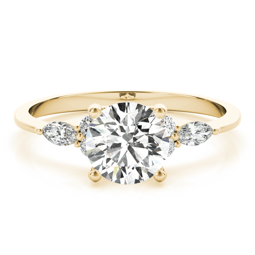 The Rowan Cluster Engagement Ring, set view