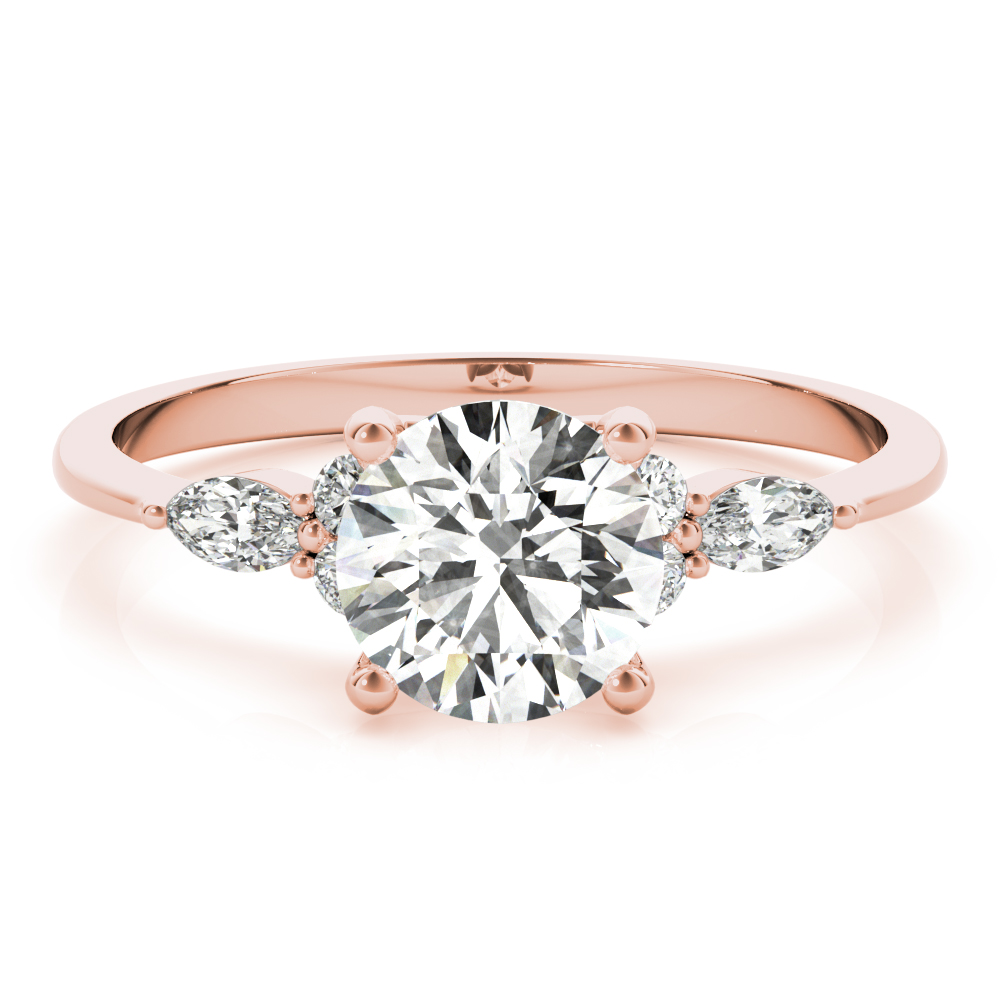 The Rowan Cluster Engagement Ring, set view