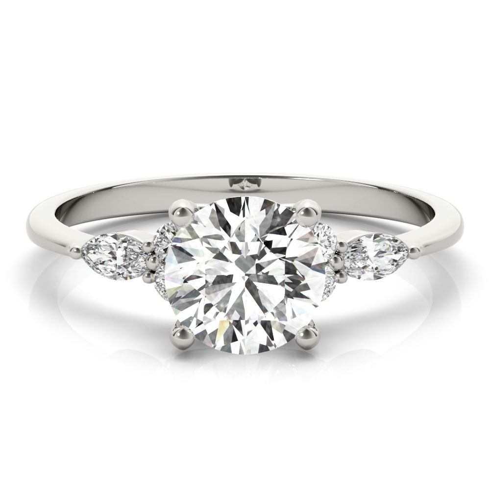 The Rowan Cluster Engagement Ring, set view