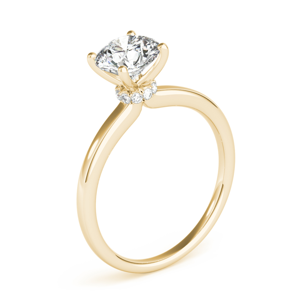 The Celeste Hidden Halo Engagement Ring, angled view