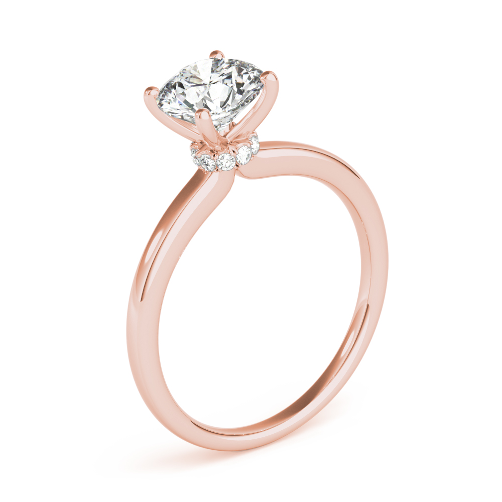 The Celeste Hidden Halo Engagement Ring, angled view