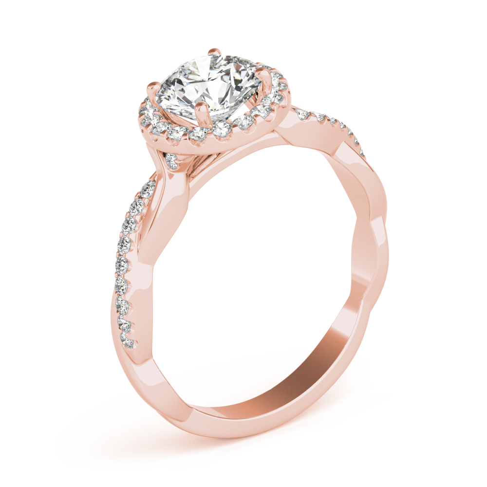 The Catalina Halo Engagement Ring, angled view