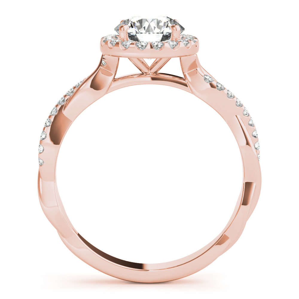 The Catalina Halo Engagement Ring, side view