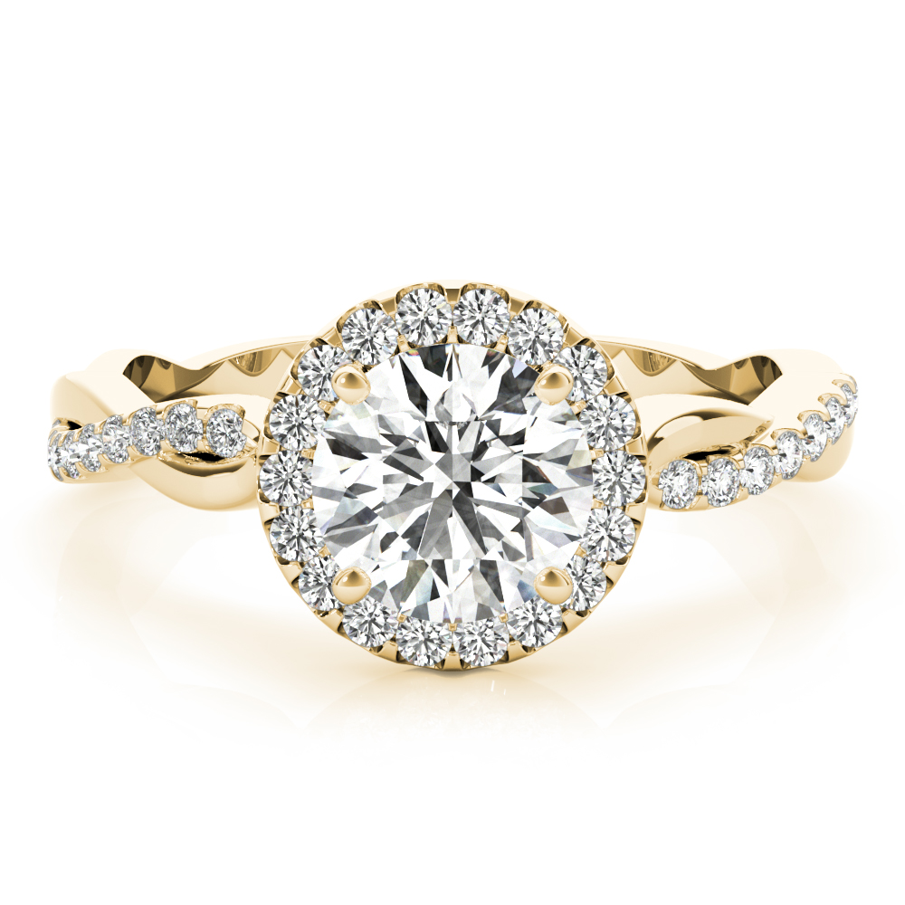The Catalina Halo Engagement Ring, upright view