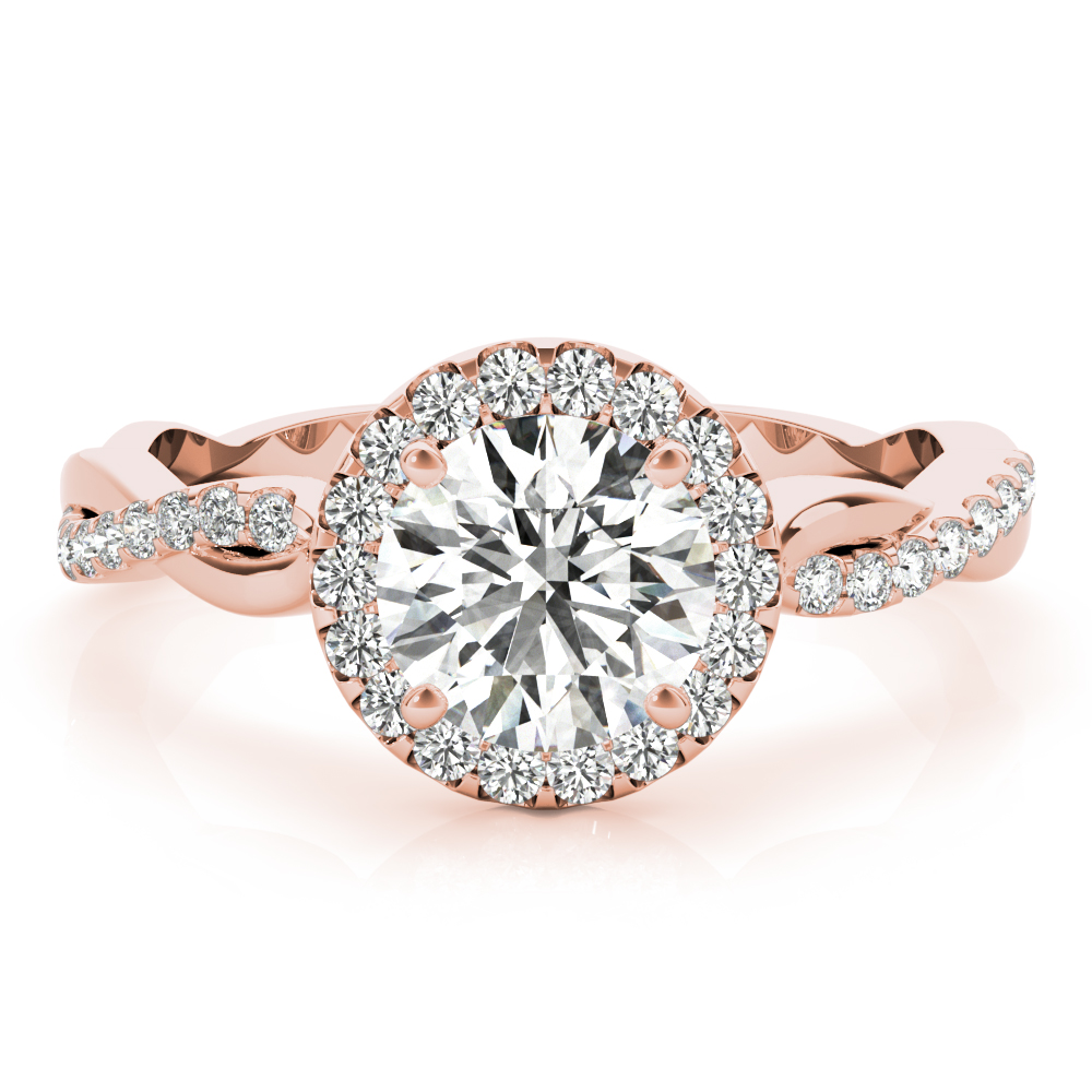 The Catalina Halo Engagement Ring, upright view