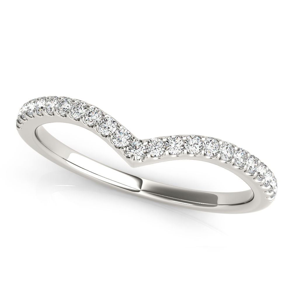 Chevron Diamond Wedding Band