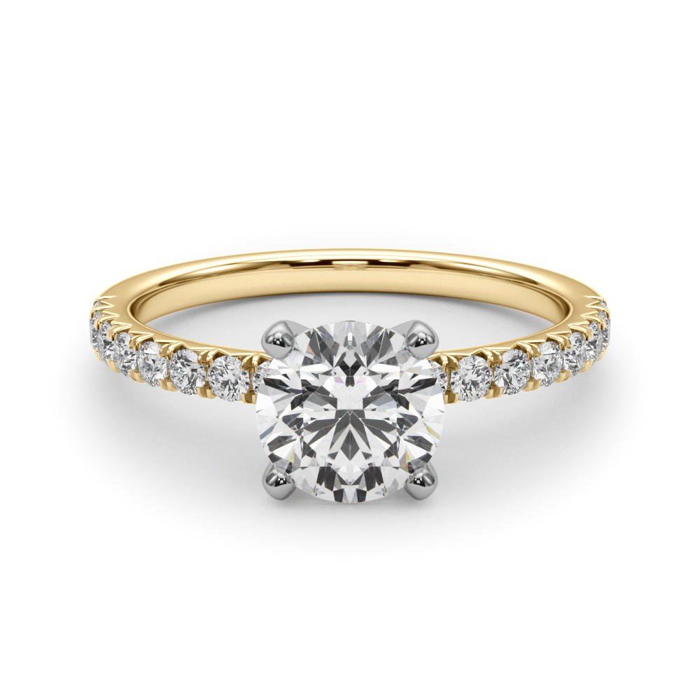 Accented Round Engagement Ring