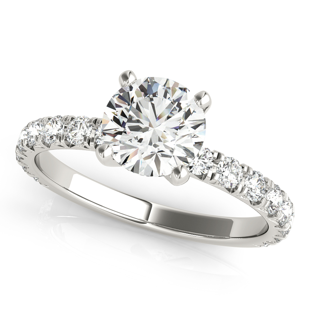 French Cut Round Engagement Ring