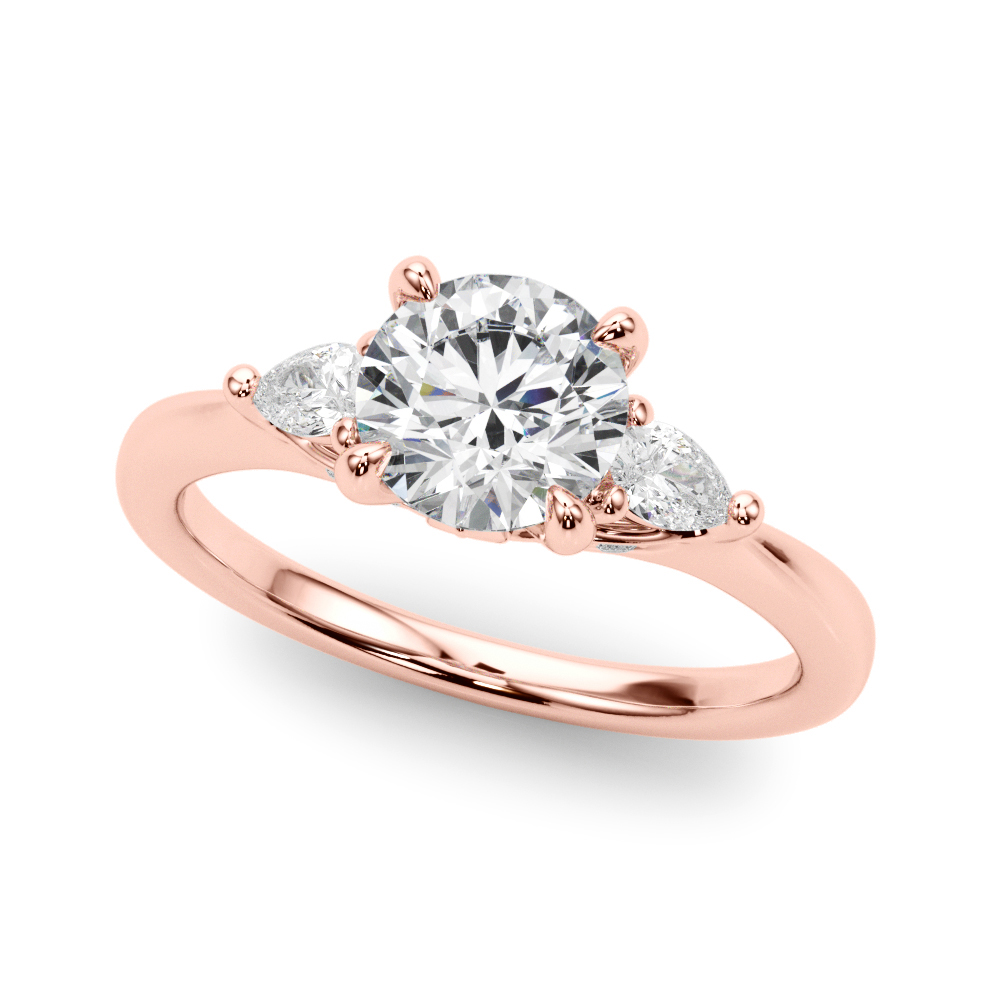 The Lila Three-Stone Engagement Ring, front view