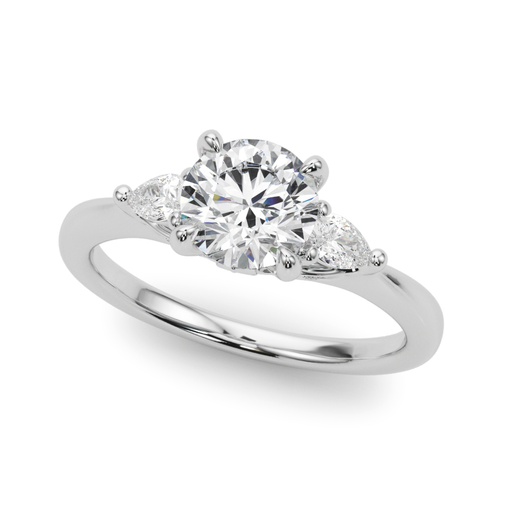 The Lila Three-Stone Engagement Ring, front view