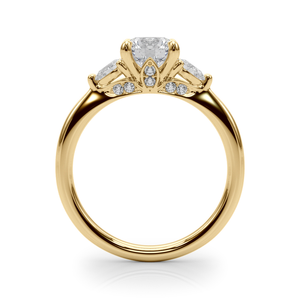 The Lila Three-Stone Engagement Ring, side view