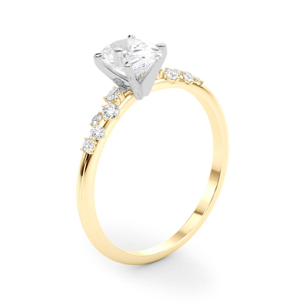 The Juliet Single-Row Engagement Ring, angled view