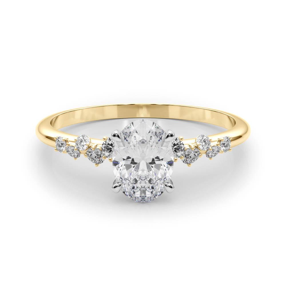 The Juliet Single-Row Engagement Ring, set view