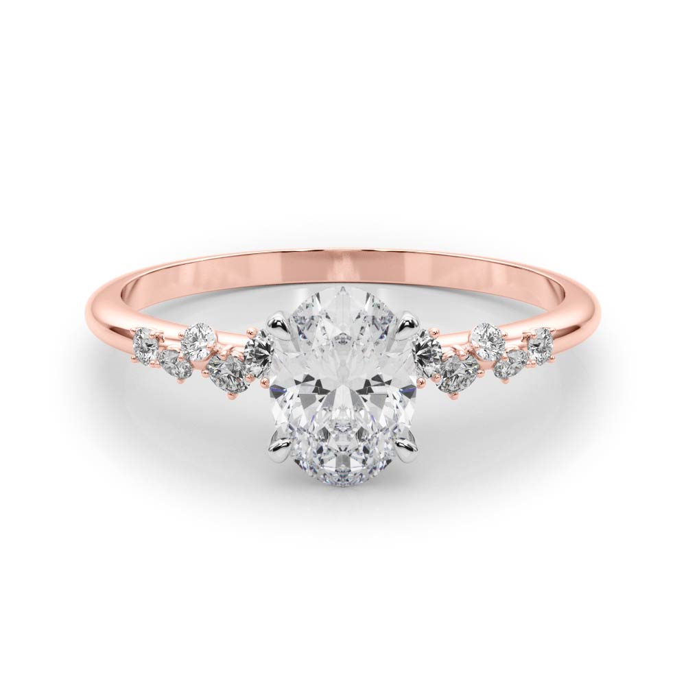 The Juliet Single-Row Engagement Ring, set view