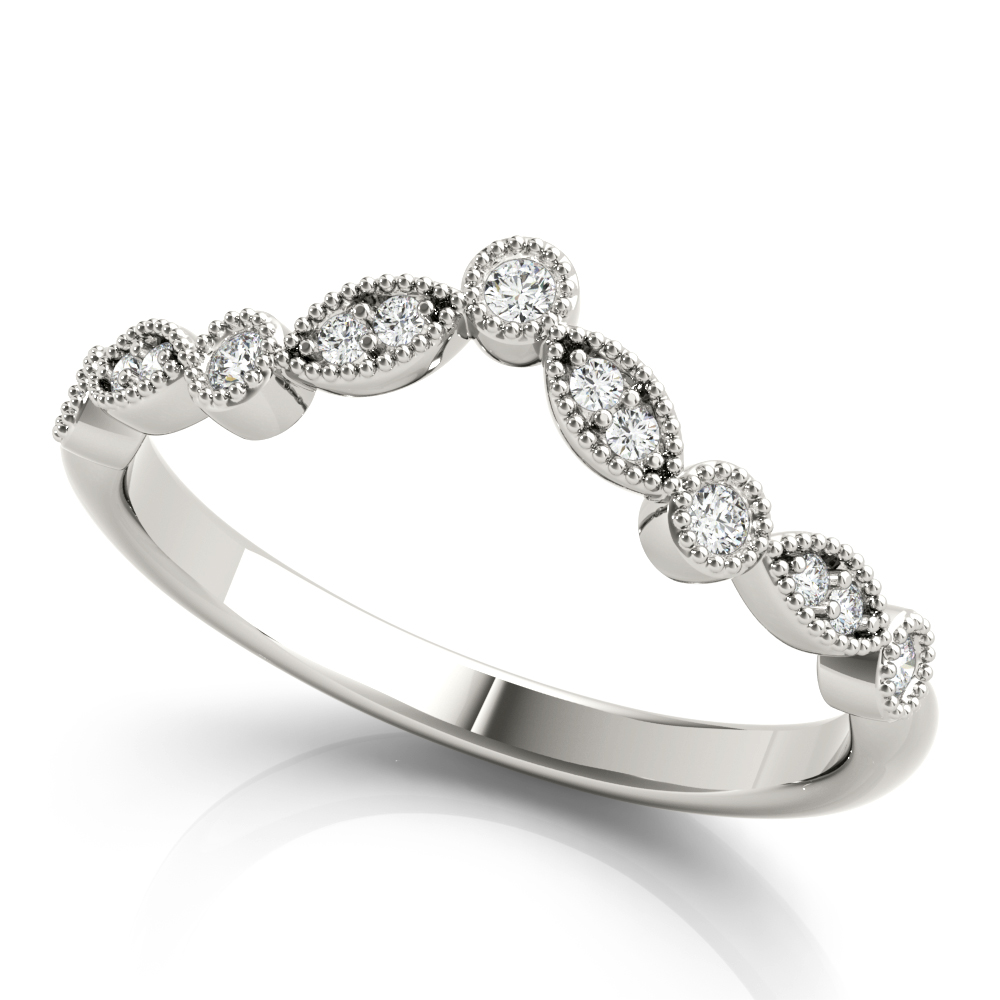 Diamond Chevron Wedding Band