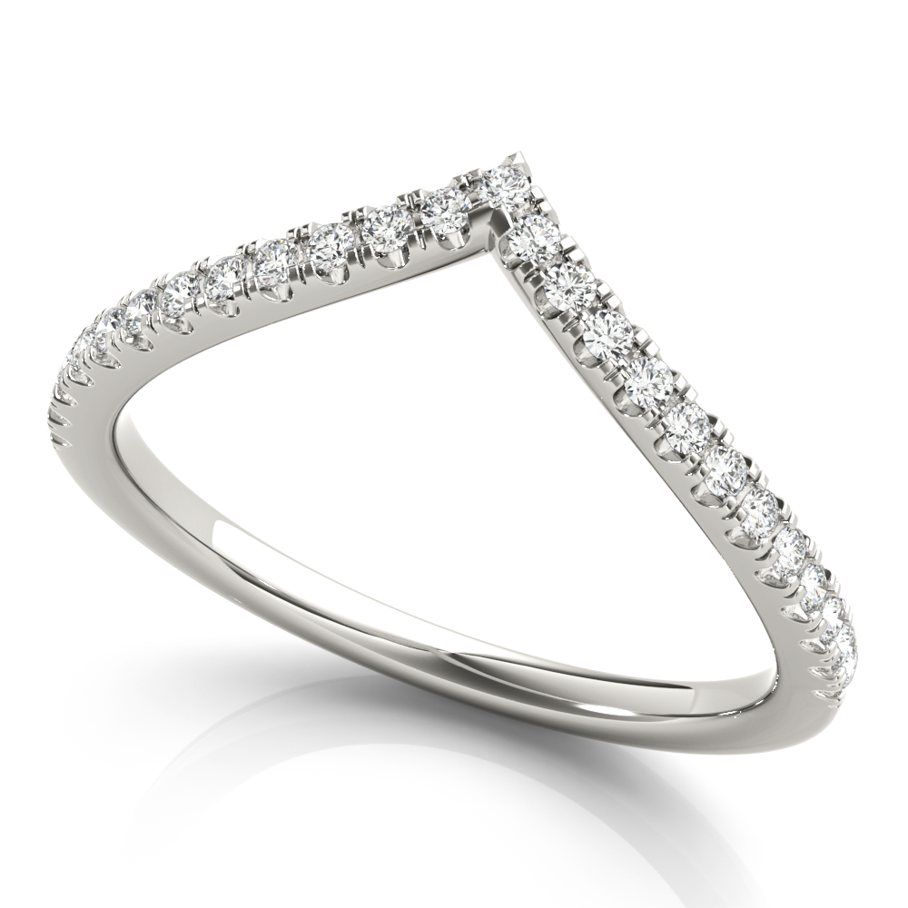 Diamond Chevron Wedding Band