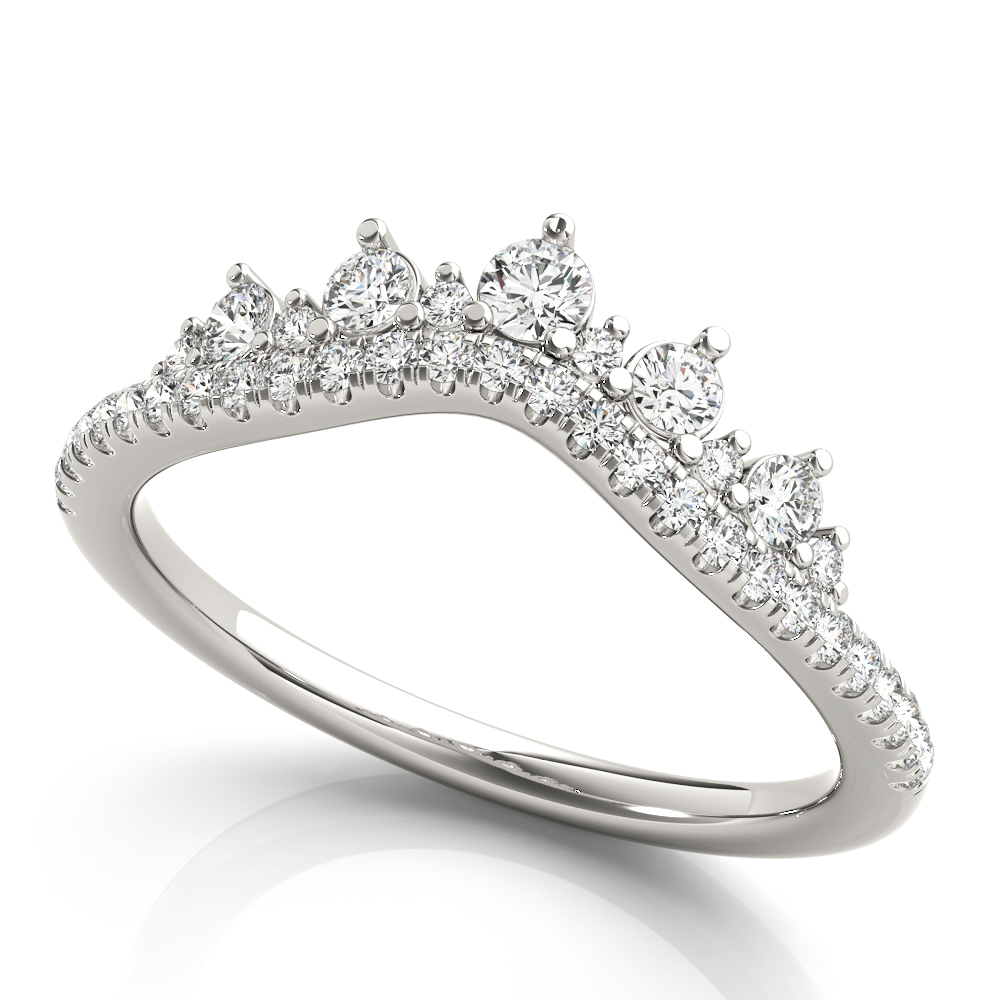 Diamond Chevron Wedding Band