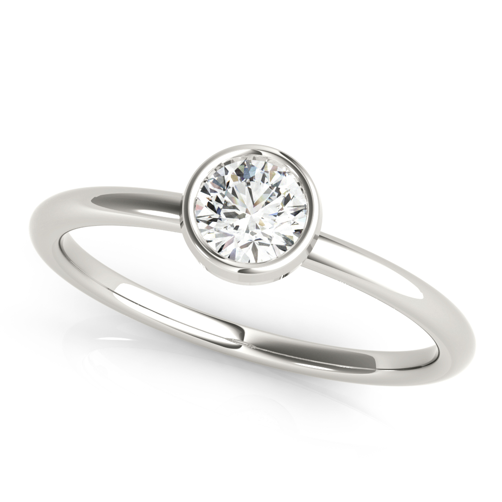 Round Bezel Set Solitaire Stackable Ring
