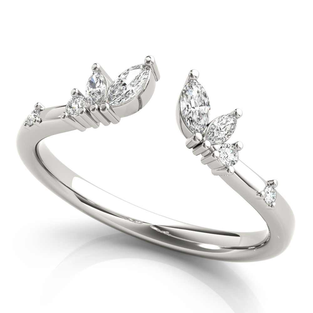 Round & Marquise Open Chevron Ring